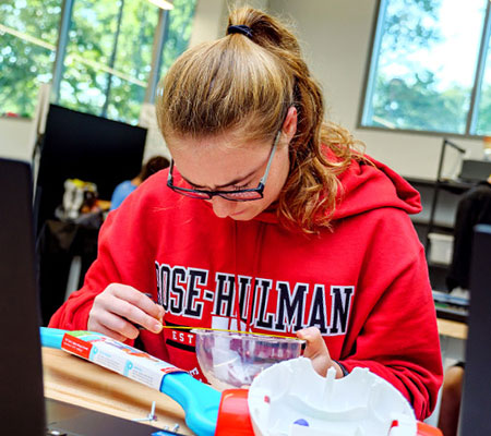 girl working on project