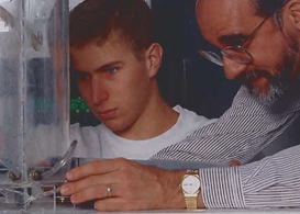 Professor helping a student