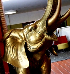 Elephant sculpture in Hadley Hall