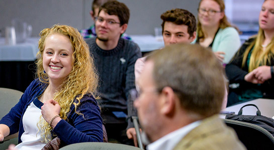 Student listen to a lecture.