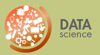 Graphical representation of science and math icons with the words "Data Science"