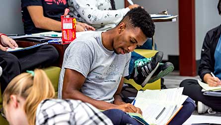 Student studying
