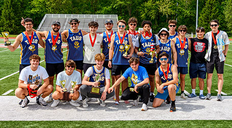 Members of the Interfraternity Council on a football field