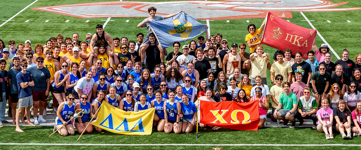 arge group of fraternity and sorority students
