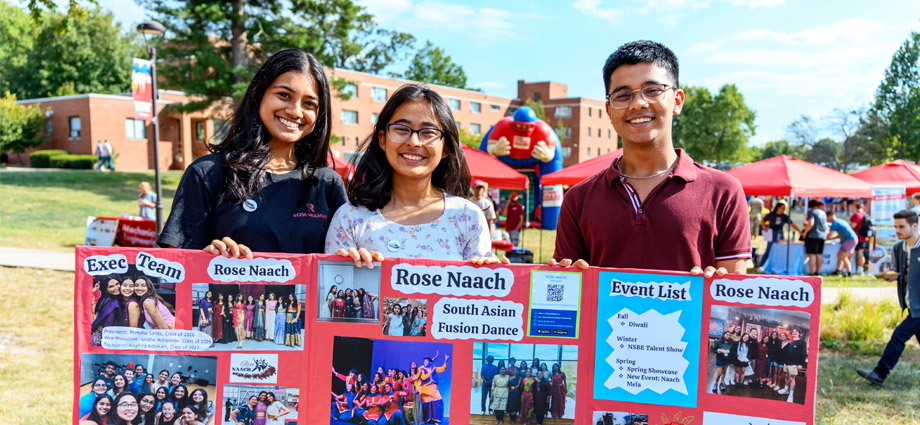 South Asian Student Alliance club members at Welcome Back Wednesday event. 