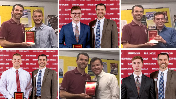 Nicholas A. Palmer, Wesley D. Umbower, Mackenzie L. Pogue, Lucas M. Huston, Kenneth R. Kowalski, and Aaron K. Kulinowski with Dr. Adam Nolte.