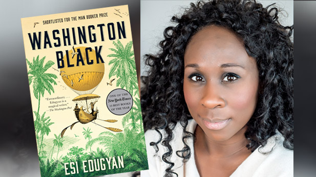 Left: "Washingotn Black" book. Right: Esi Edugyan.