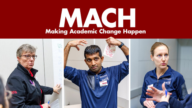 Julia Williams, Sriram Mohan and Eva Andrijcic participating in a MACH conference.