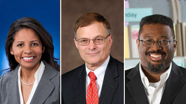 Tonya Combs, Chuck Sigman, and Paul Palmer, Jr. headshots.