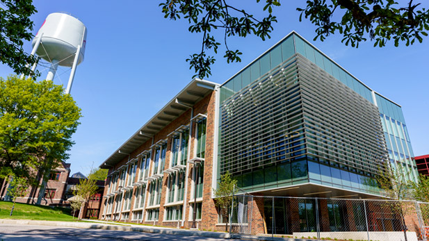 Exterior photo of the New Academic Building.