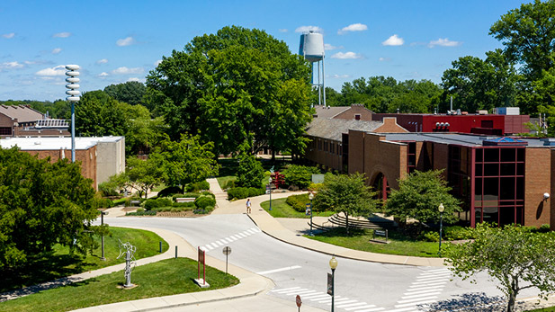 Aerial view of Rose-Hulman campus.