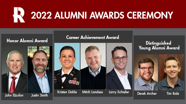 Collage of headshots of 2022 Alumni Award Winners.