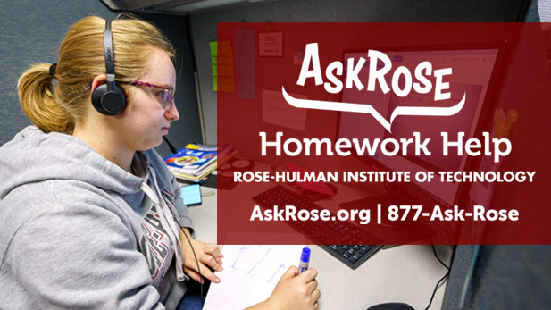 A student in the AskRose Homework Help call center.