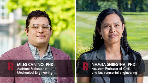 Miles Canino and Namita Shrestha headshots.