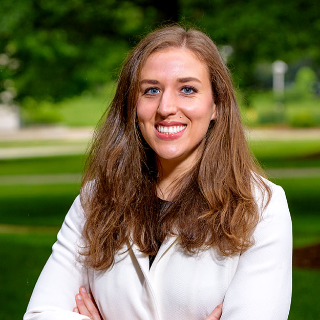 Emma Dosmar outside on Rose-Hulman's campus.