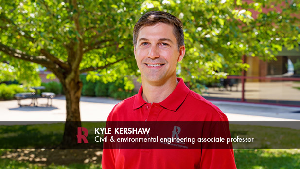 Kyle Kershaw outside on the Rose-Hulman campus.