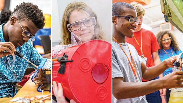 Students at Rose-Hulman's Operation Catapult summer STEM camp.