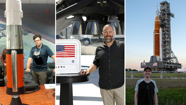 Tim Kibbey, Justin Smith, and Luke Gelfius at NASA.