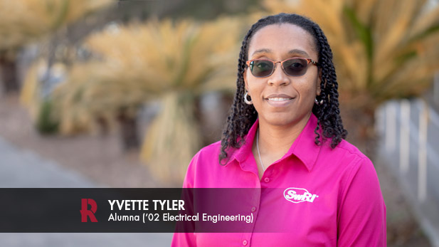 Yvette Tyler in an SwRI shirt.