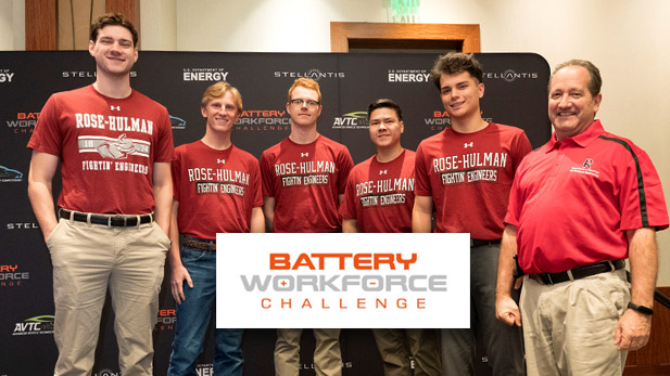 Rose-Hulman students and professor Marc Herniter selected for the Battery Workforce Challenge competition.