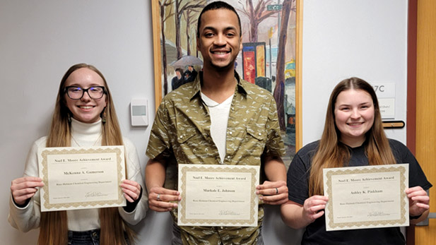 Sophomore McKenna A. Gumerson, junior McKenna A. Gumerson, and senior Ashley K. Pinkham with their certificates.