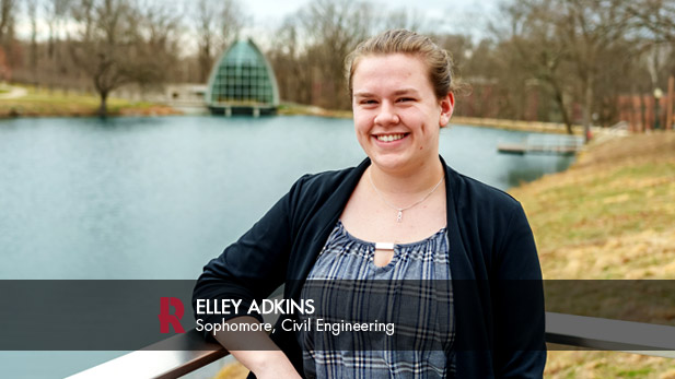 Elley Adkins in front of the White Chapel.
