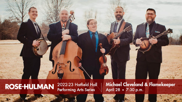Michael Cleveland stands with his Flamekeeper bandmates.