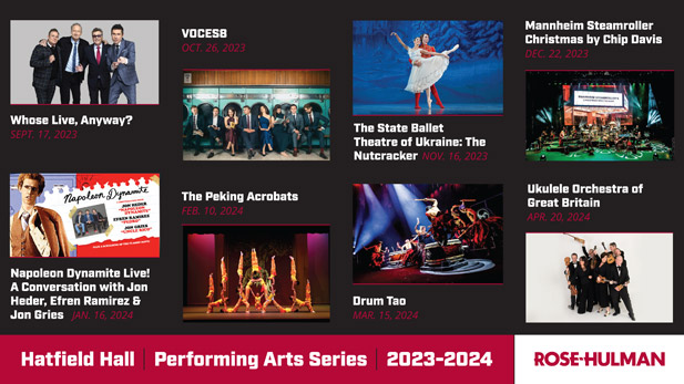 Collage of performers in Performing Arts Series.