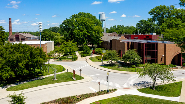 Drone view of Rose-Hulman's campus.