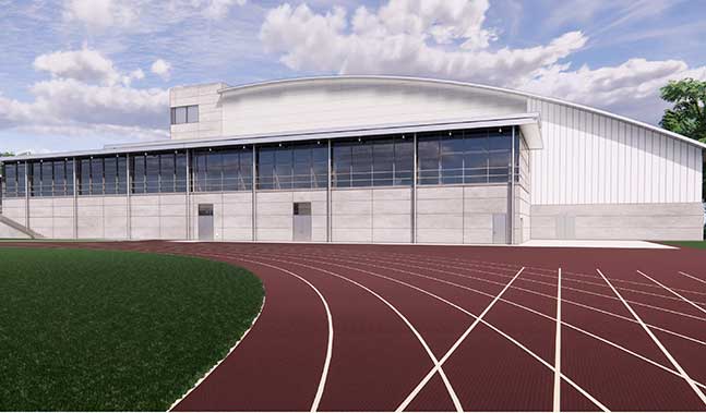 New construction rendering for the Sports and Recreation Center.