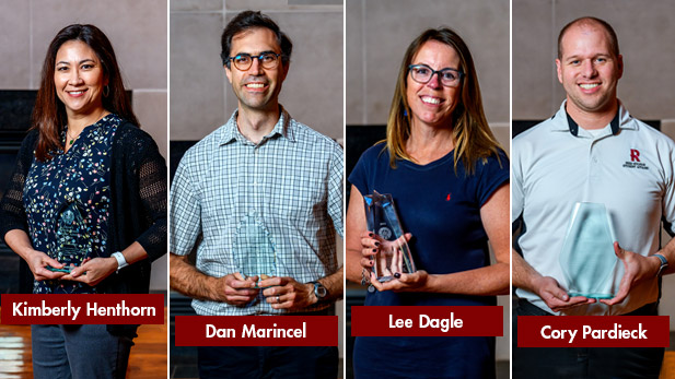 Kimberly Henthorn, Dan Marincel, Lee Dagle, and Cory Pardieck with their awards.