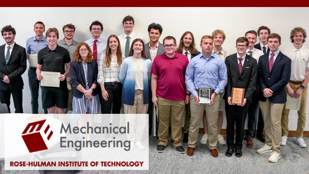 Mechanical engineering students recognized for their academic achievements and campus involvement.