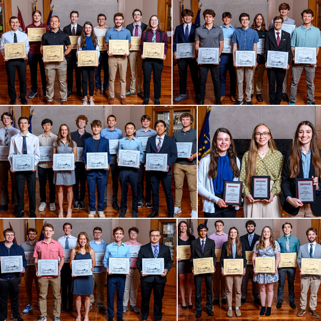 Collage of five images of students recognized for their academic achievement.