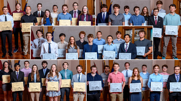 Collage of five images of students recognized for their academic achievement.
