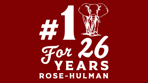 Artwork displaying "#1 for 26 Years" with the outline of an elephant on a red background.