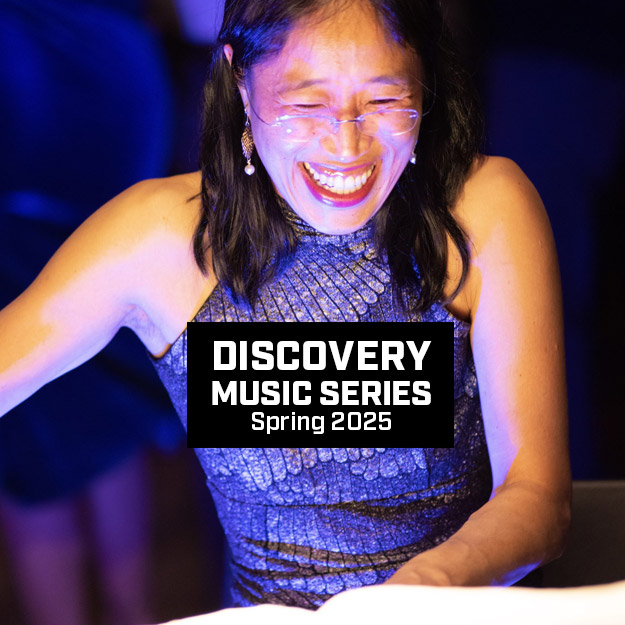 Collage image of Winnie Cheung for Discovery Music Series Spring 2025