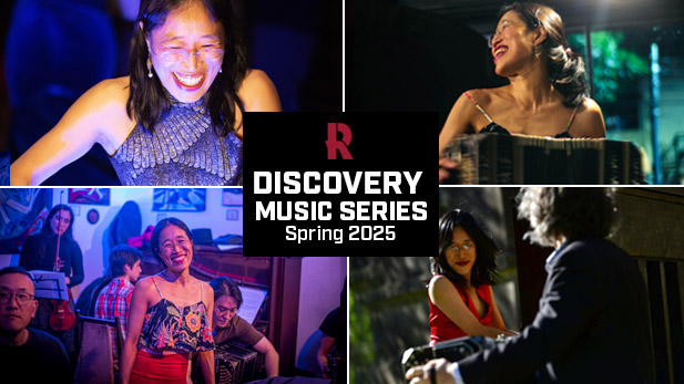 Collage image of Winnie Cheung for Discovery Music Series Spring 2025