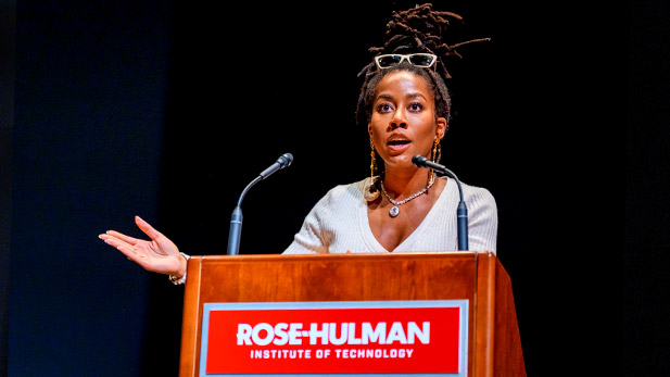 Tomi Adeyemi spoke about her journey during the Spring Convocation.