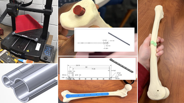 collage image of First-Year Students Model CAD Skills