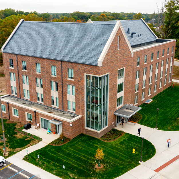 Exterior of Rose-Hulman’s newest residence hall 
